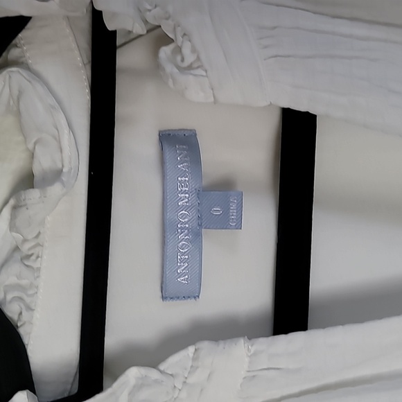 Antonio Melani White Tiered Flutter Sleeve Dress Womens Size 0 Pockets Casual - Picture 3 of 7